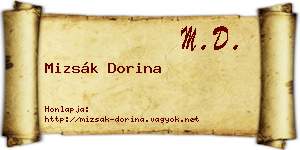 Mizsák Dorina névjegykártya